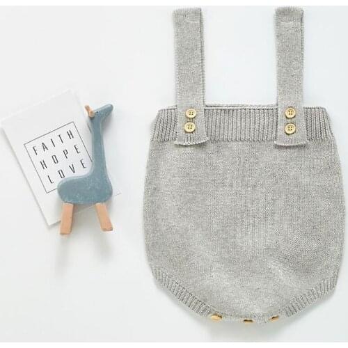 Summer Soft Casual Rompers for Babies Girls Grey Knitted Overalls Toddler Boys 100 Cotton Clothes Newborn Jumpsuits Baby Rampers