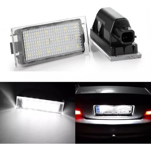 2Pcs White LED License Plate Light Lamp For Renault Clio Laguna 2 Megane 3 Twingo Master Vel Satis Car Lights 12V