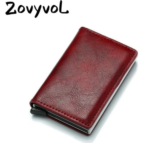 ZOVYVOL RFID Blocking Card Wallet Gift Men Women Credit Card Holder Carbon Card Holder Aluminum Slim Short Card ID Holder Money