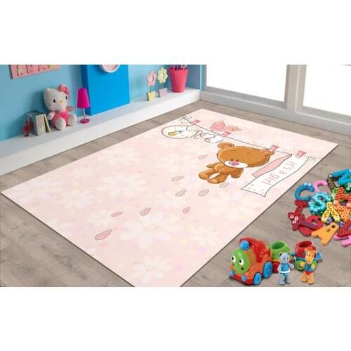 Baby Room Carpet Its a Girl Patterned Carpet ,Non Slip Floor Carpet,Teens Carpet,Turkish Rug