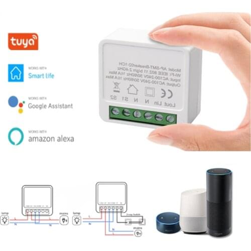 10/16A Mini Smart Wifi DIY Switch Supports 2 Way Control Works With Alexa Google Home Smart Life App Smart Home Accessories