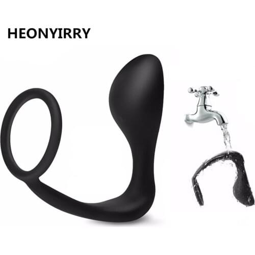 Male Prostate Massage Anal Plug Anal Silicone Prostate Stimulator Butt Plug Delay Ejaculation Ring Sex Toys for Men Gay Fetish