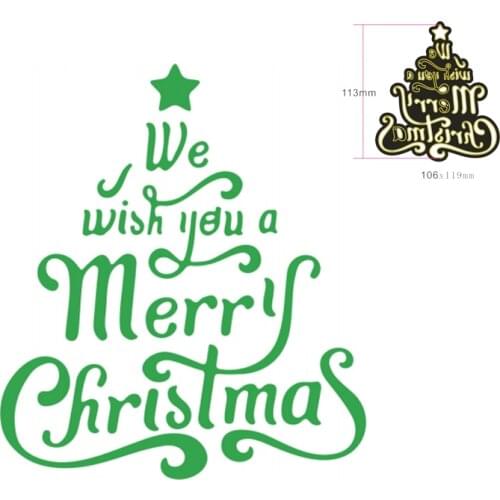 We Wish You A Merry Christmas Metal Cutting Dies Stencils For DIY Decorative Embossing Handcraft Paper Cards Making Die Templat