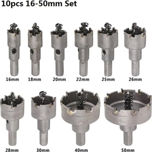 TCT Drill Bit 16-53mm Hole Saw Set Carbide Tipped Wood Metal Core Drill Bit Hole Saw Cutter
