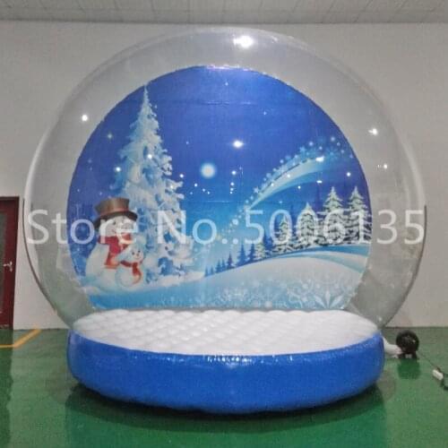 2M/3M/4M Dia Inflatable Snow globe Human Size Snow Globe For Christmas Decoration Popular Clear Photot Booth For People Inside