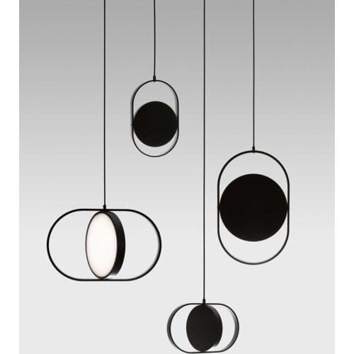 Nordic Minimalism Pendant Light Designer Creative Aluminum Lighting White Black Cafe Clothing Store Drum Art Lamp LED