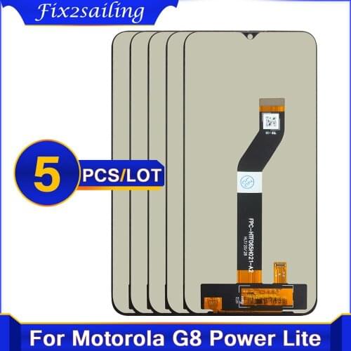 5Pcs ORIGINAL Tested LCD Screen For Motorola Moto G8 Power Lite XT2055-2 LCD Display Touch Screen Digiziter Assembly Replacement