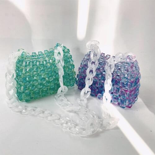 Summer Refreshing Handmade DIY Beaded Chain Bags for Women Color Matching Hand-carrying Shoulder Small Mini Purses and Handbags