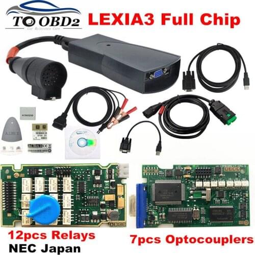 Full Chips Diagbox 7.83 8.55 Lexia3 921815C 12pcs NEC Relay 7pcs Optocouplers Multi-Language PSA Lexia 3 PP2000 Golden PCB Board