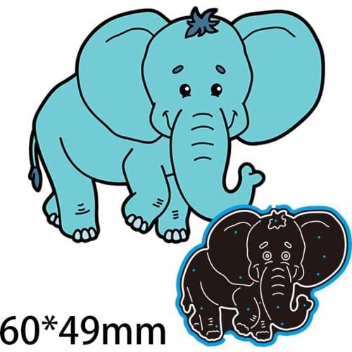 Cutting Dies Elephant Stencil Craft for Scrapbook Stamps Dies Embossing Paper Gift Card 60*49mm
