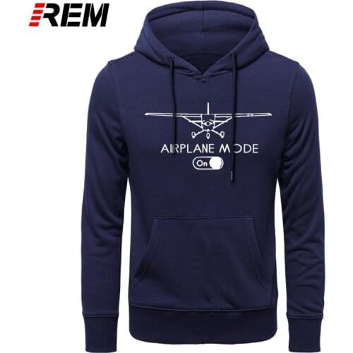 REM Funny Pilot Flying Airplane Mode Men Cotton Harajuku long Sleeve O Neck Streetwear Black Hoodies, Sweatshirts