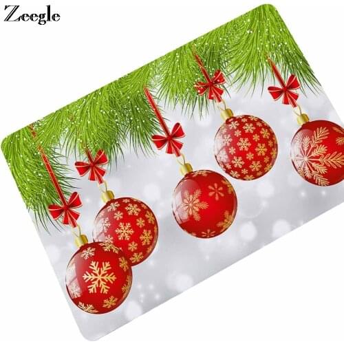 Zeegle Christmas Doormat Floor Mat Anti Slip Rubber Bathroom Doormat Shower Mat Waterproof Soft Indoor Door Mat Hallway Carpet