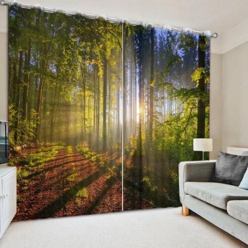 Forest curtains sunlight curtain Luxury Blackout 3D Window Curtains For Living Room Bedroom Customized size