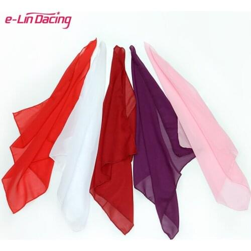 Sports Dance Interactive Handkerchief 51cm Square Belly Dance Chiffon Veils Square Scarf Folk Dance Yangko Props Handkerchief
