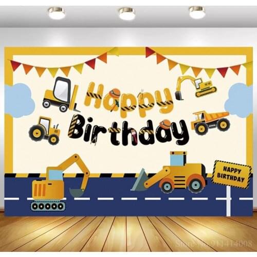 Construction Theme Birthday Party Photography Backdrop Builder Dump Truck Toy Story Photo Background Decor Props Supplies