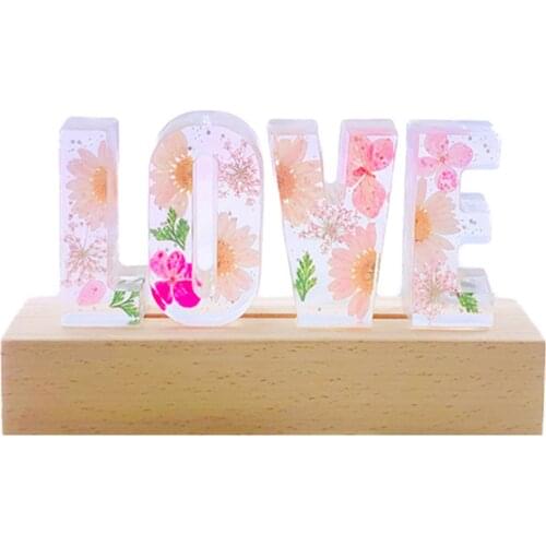 Dried Flower Valentines Day Mothers Birthday Gift Light Love Nightlight Desk Lamp Decorative LED Light B1