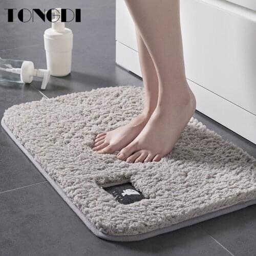 TONGDI Bathroom Carpet Mats Soft Shower Quick-drying Absorbent Fiber Suede Non-slip Rug Decoration For Home Bathroom Kitchen