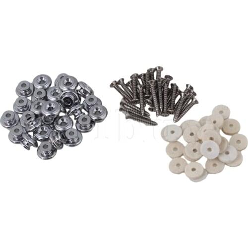Yibuy Chrome Guitar Strap Buttons for Guitar Pack of 10