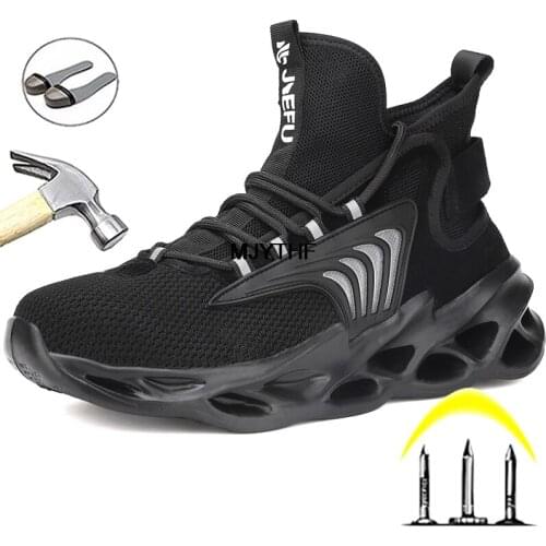 Work Safety Boots Men Lightweight Work Sneakers Indestructible Shoes Anti-puncture Security Footwear Steel Toe Safety Shoes Men