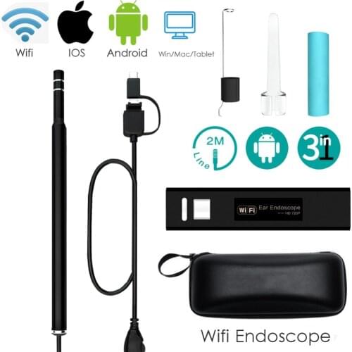 0.3/1.3MP USB HD Wifi Visual Ear Endoscope Spoon Camera Borescope Android PC IOS Tablet Iphone Ear Pick Tool Medical Otoscope