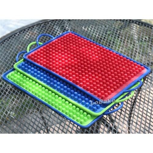 2pcs/set) New rectangle silicone oil removal baking mat BBQ grease proofing placemat cookie biscuit pan for oven and microwave