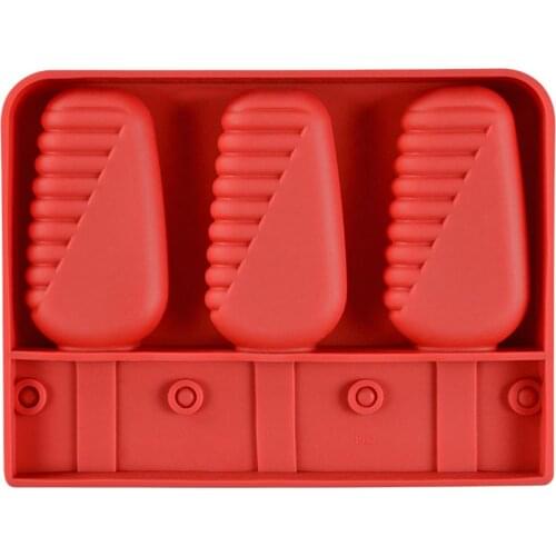 2021 New 3-Cavity Silicone Popsicle Mold Reusable Ice Cream Mold DIY Popsicles Tray Holder Kitchen Supplies on sale
