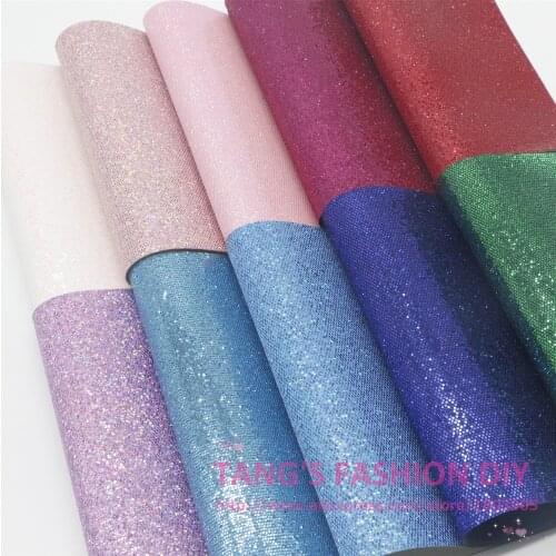 21PCS---20X22CM DIY Hair Bow Material High Quality Small Grid Glitter PU Synthetic Faux Leathers