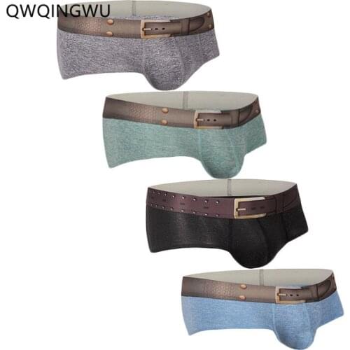 4PCS Male Boxers Underwear Cotton Breathable Calzoncillos Boxer Belt Print Underpants Black Boxer Shorts Mens Underwear Boxers