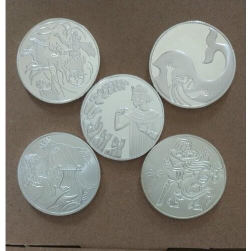 5pcs Harp Samson Whale carriage Plated Coin Commemorative Coin Badge Medal Collection Best Gift