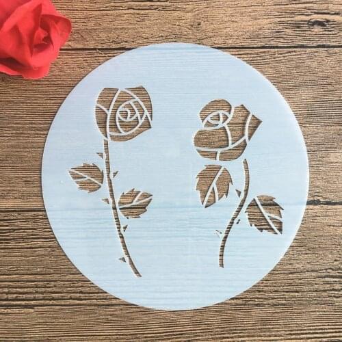 6 inches Circle mold DIY Pattern hollow template Stencils cake baking sugar powder sieve mold graffiti drawing tiles Stencils-12