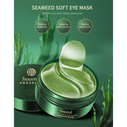 60pcs Gold Moisturizing Seaweed Crystal Collagen Eye Mask Patch Anti-Wrinkle Anti Aging Remove Dark Circles Bags Eye Care TSLM1