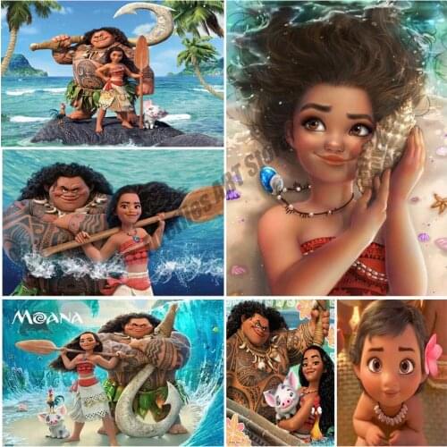 5D DIY Diamond Painting Disney Moana Series Cross Stitch Kits Full Square/Round Diamond Embroidery Mosaic Home Decor Gift