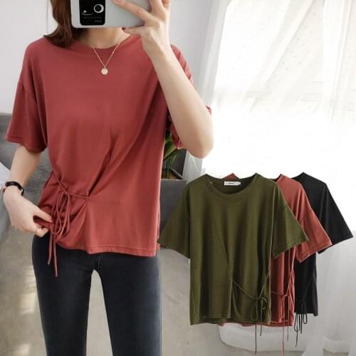 Black t-shirt short-sleeved female ins tide loose Korean version of Hong Kong-style compassionate bottoming shirt new top women