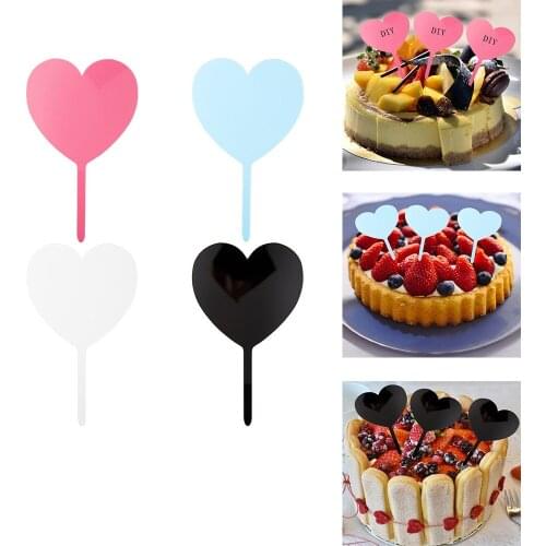 Blank Acrylic Happy Birthday Cake Topper Transparent Colorful Acrylic Cake Topper For Wedding Birthday Party Cake Decorations