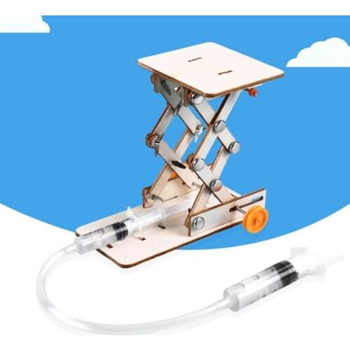Kids DIY Hydraulic Lift Table Model Scientific Experiment Kit Educational Toy
