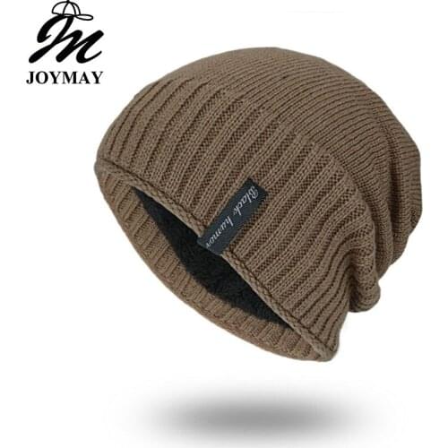 Joymay 2018 Winter Beanies Solid Color Hat Unisex Plain Warm Soft Skull Knitting Cap Hats Touca Gorro Caps For Men Women WM054