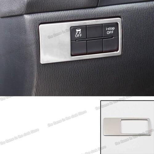 Lsrtw2017 stainless steel car i-stop esp control button frame trims for Mazda 3 Axela Accessories 2017 2018 2019 bn decoration