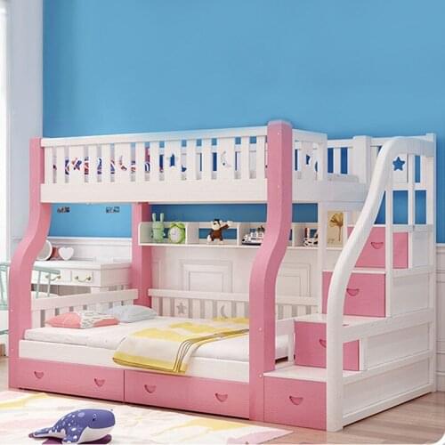 All Solid Wood Height-Adjustable Bed Bunk Bed Bunk Bed Multi-Function Mother and Child Childrens Bed Bunk Bed
