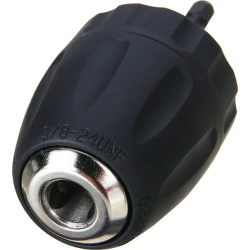 Metal Hex Shank Chuck Screwdriver to Drill Converter 1/4'' Adapter Hex Shank to 3/8'' Drill Bits Hex Shank Adapter Power Tools