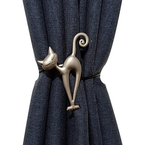 Metal Cat Curtain Clip Curtain Holder Tieback Buckle Clips Buckle Tie Back Curtain Accessories Magnetic button Home Decoration