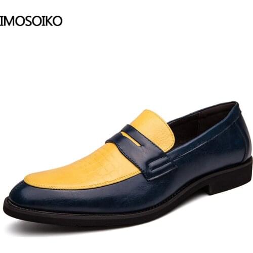 2021 Latest Mens Casual Leather Shoes Fashion Retro British Style Color Matching Crocodile Pattern Wild Loafers Large Size 48