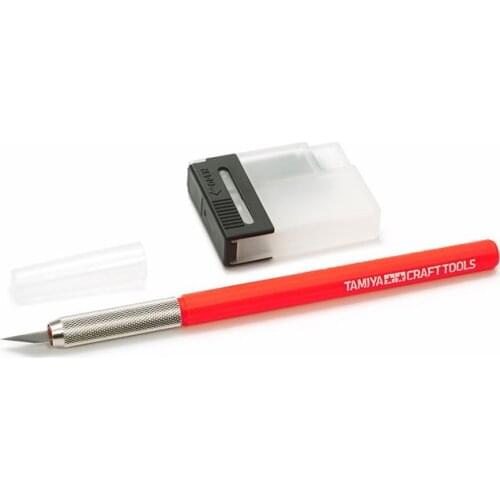 Tamiya 69938 Modelers Knife with 25pcs Blades Kit Craft Model Tools Cutter Red Limited