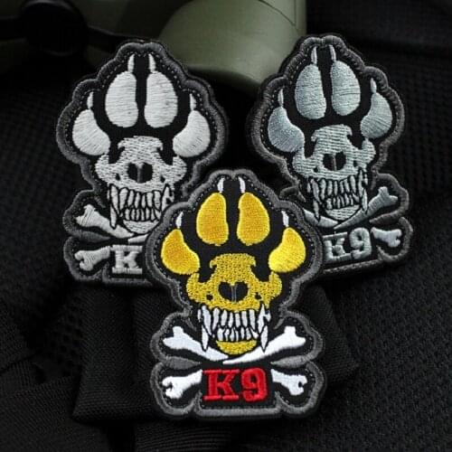 K9 Training Dog Embroidery Patch Pet Service Rescue Crossbones Tactical Emblem For Clothing Backpack Decorative Military Badge