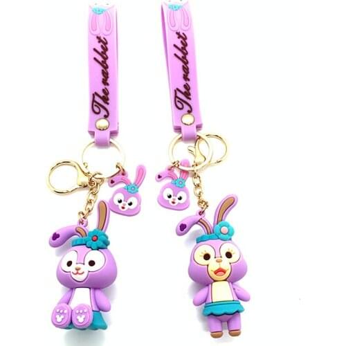 New Cute Star Dailu Stella Rabbit Keychain Female Shirley Rose Doll Schoolbag Pendant Car Key Chain