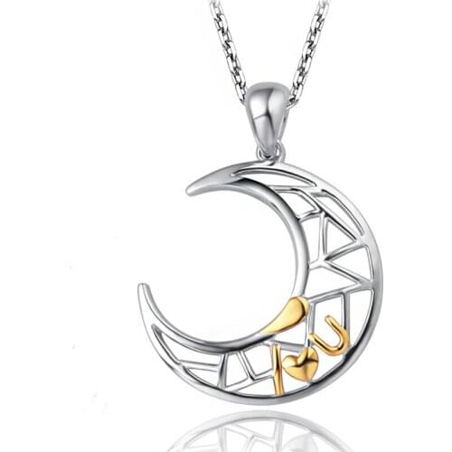 New Necklace For Women Lovers Gold And Silver Color Moon & Sun Pendant Necklaces Engagement Jewelry