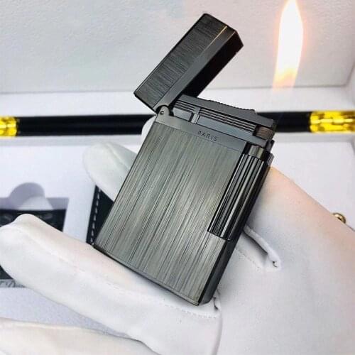 100% brand new retro DuPont bright sound lighter Seiko manufacture windproof copper body cigarette lighter with box