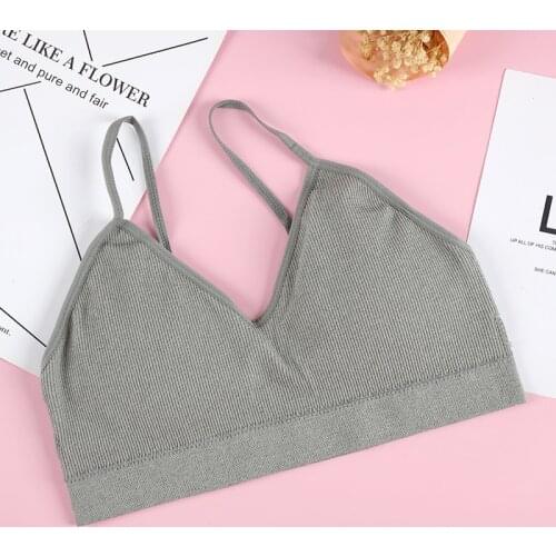 SVOKOR Sexy V-Shaped Sports Bra Wireless Solid Color Chest Pad And Removable Push Up Underwear