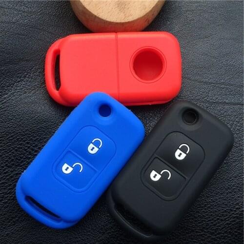 Silicone rubber car key case cover shell for Benz A C E S W202 W203 W168 Two 2 Button remote key
