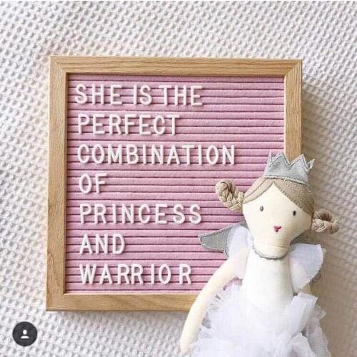 Nordic Style 25x25 Felt Letter Board Sign Message Home Office Decor Board Oak Frame White Letters Symbols Numbers Characters Bag