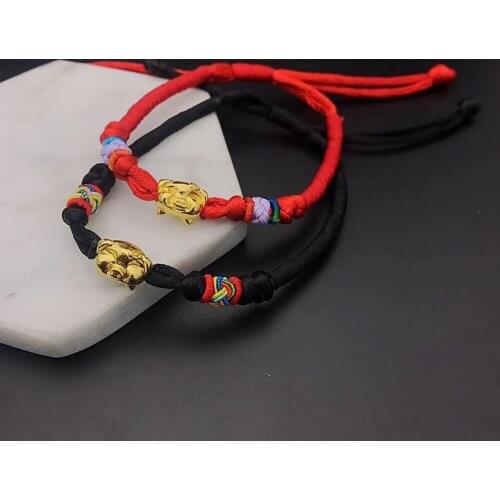 Pig Year Couple Red String Wholesale Hot Gold Pig Hand Strap Gift Zodiac Pig Hand Braided Bracelet